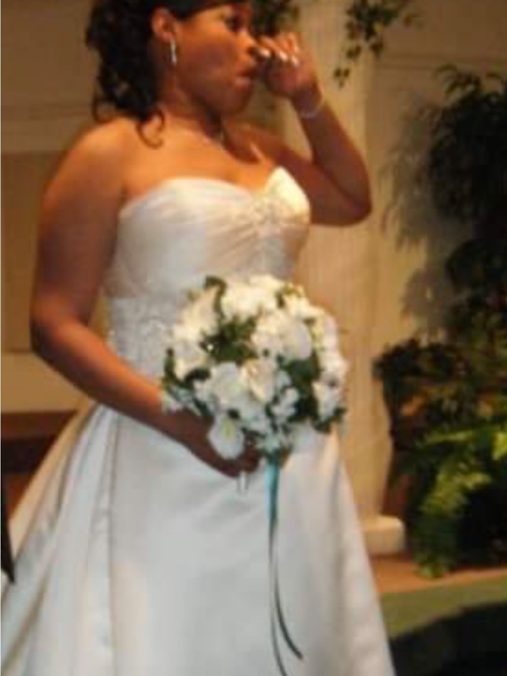 White Bridal Gown with Embellished Bodice - White
